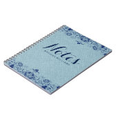 Light Blue Linen & Navy Blue lace Notitieboek (Linkerzijde)