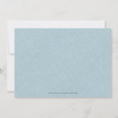 Light Blue Linen Simple Black Script RSVP-kaart Kaart (Achterkant)