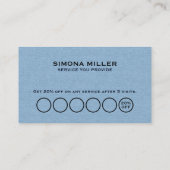 Light Blue Linen Texture Loyalty Card Visitekaartje (Achterkant)