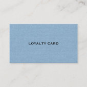 Light Blue Linen Texture Loyalty Card Visitekaartje (Voorkant)