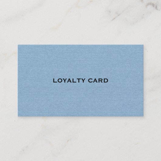 Light Blue Linen Texture Loyalty Card Visitekaartje (Voorkant)