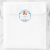 Light Blue Little Shining Star Photo Baby shower Ronde Sticker (Tas)