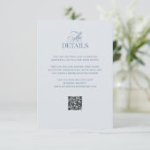 Light Blue Luxe | QR-code trouwgastdetails Informatiekaartje (Staand voorkant)