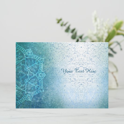 Light Blue Mandala Zen Kaart (Staand voorkant)