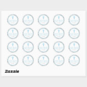 Light Blue Marble Baptisme Favor Ronde Sticker (Vel)