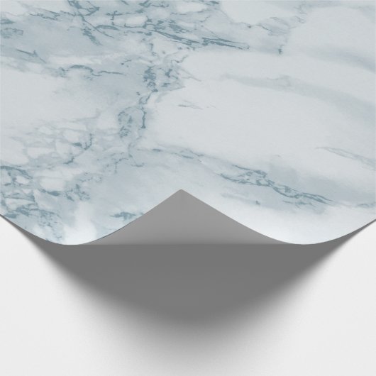 Light Blue Marble Texture Cadeaupapier (Hoek)