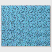 Light Blue Meander Patroon | Moderne Maze Cadeaupapier (Vlak)