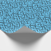 Light Blue Meander Patroon | Moderne Maze Cadeaupapier (Hoek)
