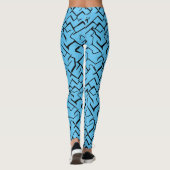 Light Blue Meander Patroon | Moderne Maze Leggings (Achterkant)