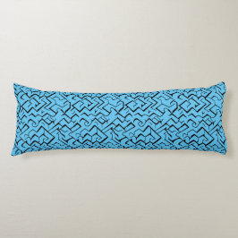 Light Blue Meander Patroon | Moderne Maze Lichaamskussen