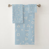 Light Blue Memphis Pattern Towel Bad Handdoek (Insitu)