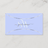 Light Blue met White Gold Decor en Monogram Visitekaartje (Voorkant)