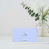 Light Blue met White Gold en Jewelen & Monogram Visitekaartje (Staand voorkant)