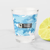 Light Blue Military Camo Shot Glass Glas (Voorkant)