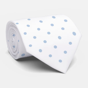 Light Blue Mini Polka Dot Pattern op White Stropdas