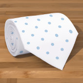 Light Blue Mini Polka Dot Pattern op White Stropdas