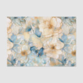 Light Blue Modern Abstract Roses  Tissuepapier (Voorkant)