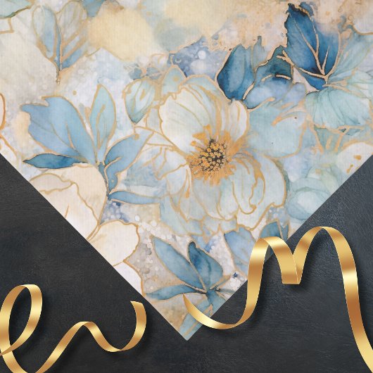 Light Blue Modern Abstract Roses  Tissuepapier