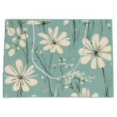 Light Blue Modern Groovy Daisy Flowers Groot Cadeauzakje (Voorkant)