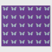 Light Blue Monarch Butterfly Patroon Cadeaupapier (Vlak)