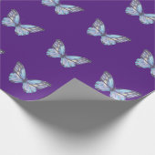 Light Blue Monarch Butterfly Patroon Cadeaupapier (Hoek)