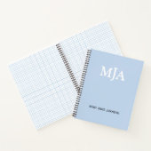 Light Blue Monogram 3 Initialen met drie letters M Notitieboek (Binnen)
