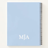 Light Blue Monogram 3 Initialen met drie letters M Notitieboek (Achterkant)