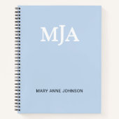 Light Blue Monogram 3 Initialen met drie letters M Notitieboek (Voorkant)