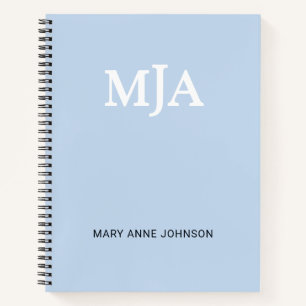Light Blue Monogram 3 Initialen met drie letters M Notitieboek