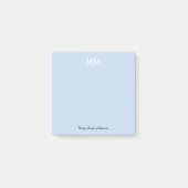 Light Blue Monogram 3 Initialen met drie letters M Post-it® Notes (Voorkant)