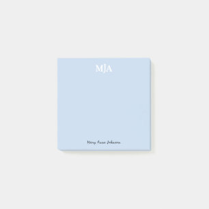 Light Blue Monogram 3 Initialen met drie letters M Post-it® Notes