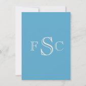 Light Blue Monogram Laurel College Graduatie Kaart (Achterkant)
