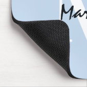 Light Blue Monogram Script-handtekening legant Muismat (Hoek)