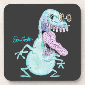 light blue monster alien cartoon bier onderzetter (Voorkant)