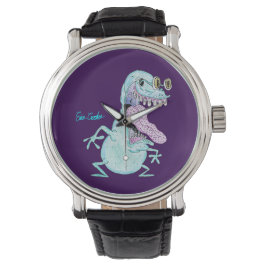 light blue monster alien cartoon horloge