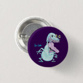 light blue monster alien cartoon ronde button 3,2 cm (Voorkant /achterkant)