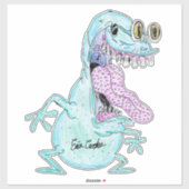 light blue monster alien cartoon sticker (Vel)