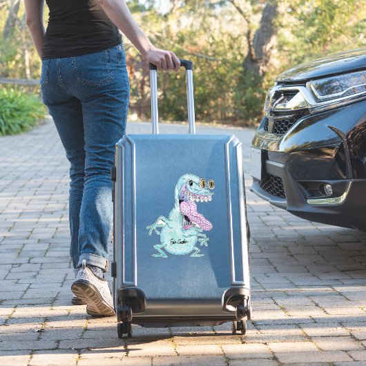 light blue monster alien cartoon sticker (Koffer Insitu)