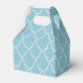 Light Blue Moroccan Lattice Pattern Bedankdoosjes (Achterkant)