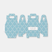 Light Blue Moroccan Lattice Pattern Bedankdoosjes (Uitgevouwen)
