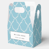 Light Blue Moroccan Lattice Pattern Bedankdoosjes (Geopend)