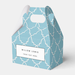 Light Blue Moroccan Lattice Pattern Bedankdoosjes