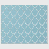 Light Blue Moroccan Lattice Pattern Cadeaupapier (Vlak)