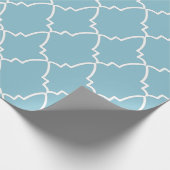 Light Blue Moroccan Lattice Pattern Cadeaupapier (Hoek)