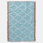 Light Blue Moroccan Lattice Pattern Deken (Voorkant Verticaal)
