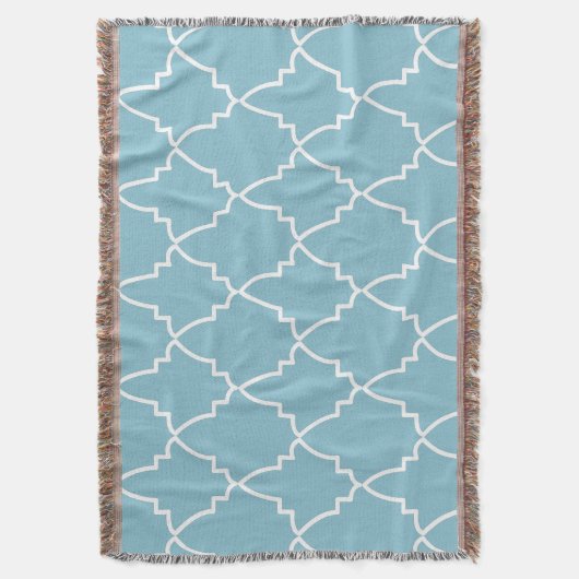 Light Blue Moroccan Lattice Pattern Deken (Voorkant Verticaal)