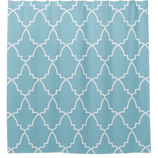 Light Blue Moroccan Lattice Pattern Douchegordijn (Voorkant)