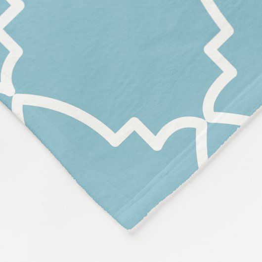 Light Blue Moroccan Lattice Pattern Fleece Deken (Hoek)