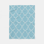 Light Blue Moroccan Lattice Pattern Fleece Deken (Voorkant)