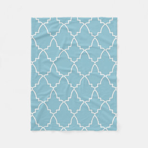 Light Blue Moroccan Lattice Pattern Fleece Deken